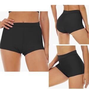 New!  Black Swim Board Shorts, Yoga Shorts Small